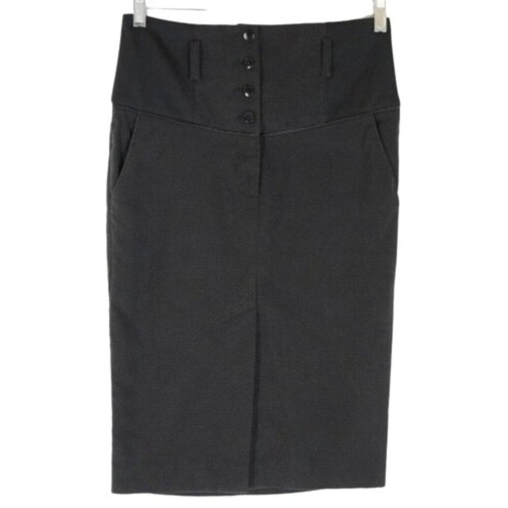 Y2K Rampage Pencil Skirt‎ Size 7 Goth Black White Polka Dot High Waist Sirencore